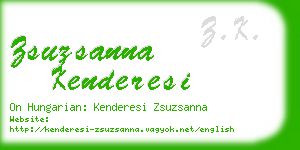 zsuzsanna kenderesi business card